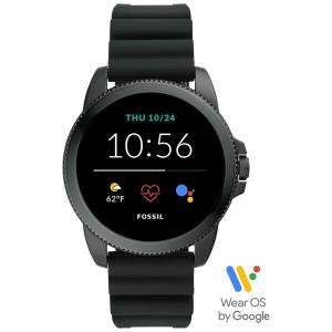 Relógio Smartwatch 44mm com Tela Sensível ao Toque em e Pulseira de Silicone com Frequência Cardíaca, FOSSIL FTW4047, Preto