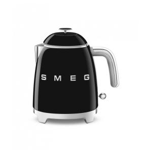 Chaleira Elétrica SMEG Mini 50s Retro Style de 3 xícaras com Base Antideslizante de Parede Dupla e Indicador de Nível de Água - Preto
