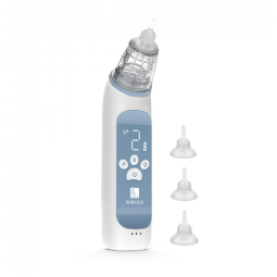 Aspirador Nasal Elétrico para Bebê Horigen Recarregável com 3 Pontas de Silicone e Sons Suaves, Azul