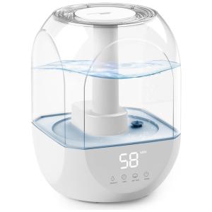 Umidificador de Enchimento Superior 5L com Umidade Ajustável, Silencioso, Tanque Removível e Autonomia da Bateria até 36H, 110V 25W, KZF