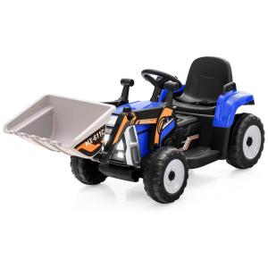 Escavadeira Elétrico Infantil 1 Assento com Controle Remoto, Balde de Escavação Ajustável, Luzes LED, Música, Buzina e USB, 12V, Costzon