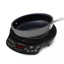 Cooktop de Indução Portátil com Vidro Cerâmico, 3 Níveis de Potência, Inclui Panela de Cerâmica Duralon de 22cm, 110V 1300W, Nuwave