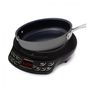 Cooktop de Indução Portátil com Vidro Cerâmico, 3 Níveis de Potência, Inclui Panela de Cerâmica Duralon de 22cm, 110V 1300W, Nuwave