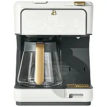 Cafeteira elétrica Beautiful Multi-Brew branca 12 xícaras dose única cápsula ou pó modo gelado painel touch programável 110V