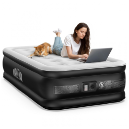 Colchão de Ar Twin Airefina 46cm com Bomba Embutida, Conforto Premium, Autoinflável em 2 Minutos, Suporta 295kg, Bolsa de Transporte