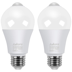 Lâmpada LED Sensor de Movimento 1000LM, 12W Frio 6000K, 2 Un, Bivolt, AUKORA, Branco