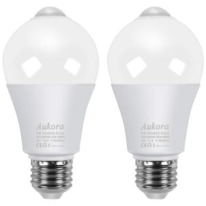 Lâmpada LED Sensor de Movimento 1000LM, 12W Frio 6000K, 2 Un, Bivolt, AUKORA, Branco