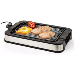 Grill Elétrico Antiaderente serve 2 em 1 Serve até 7 Porções, 110V, Nozaya, Preto