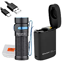 Olight Flashlight Lanterna 1200LM, Distancia 181 M, com USB, à Prova DÁgua IPX8, Preta