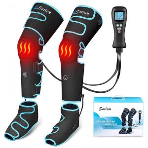 Massageador Elétrico de Compressão para Pernas e Pés 4 Modos e 4 Intensidades, Sotion, Azul Claro