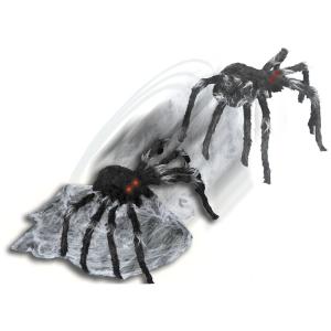 Aranha Animatronica com Luzes e Movimento para Decoração de Halloween