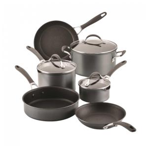 Jogo de Panelas e Frigideiras Circulon A1 Series com Tecnologia ScratchDefense Antiaderente para Indução, 9 Peças, Grafite