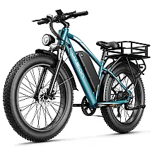 Bicicleta elétrica Jasion EB5 MAX azul pneus 26x4 motor 750W nominal 2000W pico bateria 48V 15Ah 720Wh quadro aço carbono 7 marchas 110V