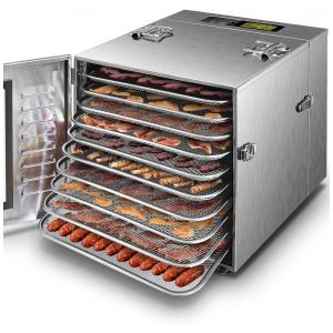 Desidratador de Alimentos com 10 Bandejas e Controle de Temperatura, Aço Inoxidável, 110v, SEPTREE ST 01, Prateado