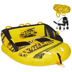 Boia Rebocável Aquática para até 3 Pessoas de Material Resistente, Amarela, SUNNY FUN, Amarelo