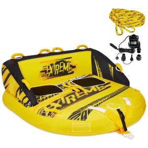 Boia Rebocável Aquática para até 3 Pessoas de Material Resistente, Amarela, SUNNY FUN, Amarelo