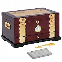 Humidor Desktop Quality Importers Solana Rosewood 75-100 Charutos Cedro Espanhol