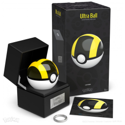 Poké Bola Ultra Ball The Wand Company metal eletrônica sensor proximidade luz multicolor base expositora numerada - Réplica Autêntica
