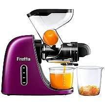 Espremedor de Frutas Lento de Alto Rendimento, Denso em Nutrientes, Vitaminas e Fácil de Limpar, 200W, Fretta, Roxo