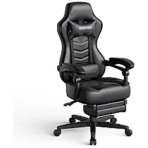 Cadeira Gamer YOURLITEAMZ, Couro PU, Reclinável, Ergonômica, Preto