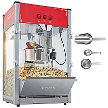 Pipoqueira Elétrica Profissional até 18 KG de Pipoca por Vez, 110V 1440W, VEVOR, Vermelho