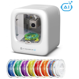 Impressora 3D com Inteligência Artificial para Crianças, Conjunto com 8 Filamentos PLA, Aplicativo de Design com IA, AOSEED