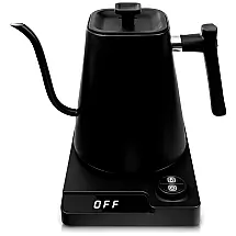 Chaleira Elétrica 900mL de Aço Inoxidável e Controle de Temperatura, 1200W, 110v, KACTUS KITCHEN, Preto