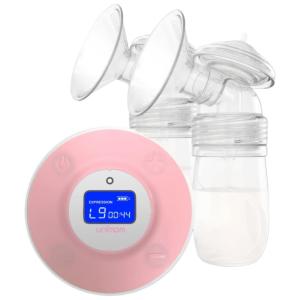 Bomba Tira Leite Unimom Dupla Elétrica com Controle LCD Digital e Bolsa Térmica de Trasnporte