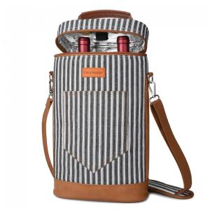 Bolsa Térmica para 2 Garrafas de Vinho Tirrinia - Ideal para Amantes de Vinho - Design Elegante - Mantém o Vinho Gelado por Horas - Material