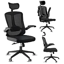 Cadeira de Escritório Ergonômica em Malha Respirável com Rodas Silenciosas, balmstar, Azul