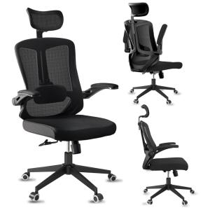 Cadeira de Escritório Ergonômica em Malha Respirável com Rodas Silenciosas, balmstar, Azul