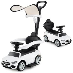 Carrinho de Passeio Infantil com Alça, Porta Copos e Buzina para Crianças de 1 a 3 Anos, HONEY JOY Bentley, Branco