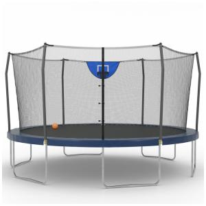 Cama Elastica Capacidade até 125 kg com Cesta de Basquete, Skywalker Trampolines, Azul Marinho