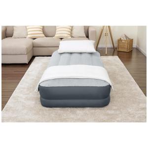 Colchão Inflável Solteiro com Bomba Embutida, Para até 180KG, SLEEPLUX, Cinza