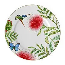 Prato Raso, Elegância e Praticidade em Sua Mesa com Formato Redondo e Material de Porcelana, Villeroy Boch, Branco, Verde e Vermelho