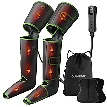 Massageador Elétrico de Compressão para Coxas, Pernas e Pés com 3 Modos e 3 Intensidades, Bivolt, QUINEAR QN 072A, Preto