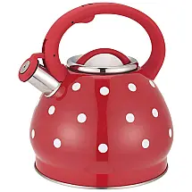 JStriker Chaleira 3.5L com Apito e Cabo ergonômico, Aço Inoxidável, Vermelha