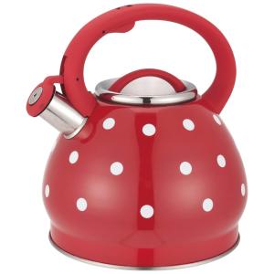 JStriker Chaleira 3.5L com Apito e Cabo ergonômico, Aço Inoxidável, Vermelha