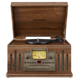 Vitrola Toca-Discos Musician, 3 Velocidades com Rádio, CD/Player de Cassete, Aux-in e Bluetooth, CR704B-WA Crosley