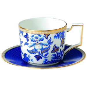 Xícara e Pires, Elegância e Sofisticação em Sua Mesa com Capacidade de 220mL e Material de Porcelana, Wedgwood, Branco e Azul Royal