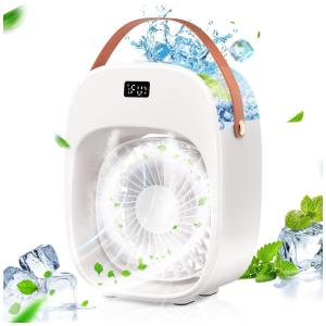 Climatizador de Ar Portátil de Mesa, Capacidade, 3 Velocidades, , BNT D18 Portable Air Conditioner, Branco