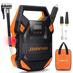 Compressor Bomba de Pneu Portátil 12V DC com Medidor l LED Light Carros, Bicicletas