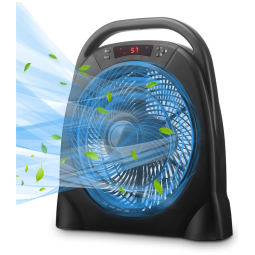 Ventilador de Piso, Mesa, 30cm e 3 Velocidades, Controle Remoto, 110V 40W, HYD PARTS, Preto