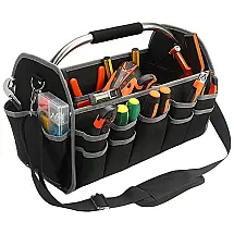 Bolsa Organizadora de Ferramentas THSINDE com 16 Compartimentos, Resistente e Compacta, Cor Preta