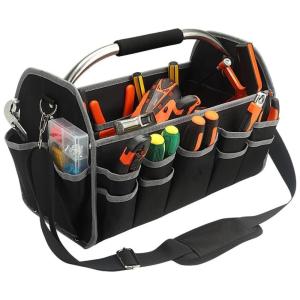 Bolsa de Ferramentas Organizadora com 16 Compartimentos, e, THSINDE, Preto