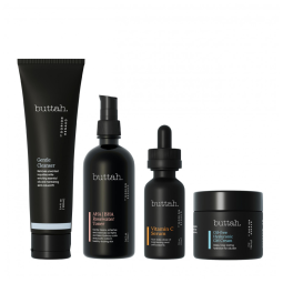 Buttah Kit Skincare para Homens Rico em Melanina com Gel, Óleo, Tonico e Vitamina C em Soro