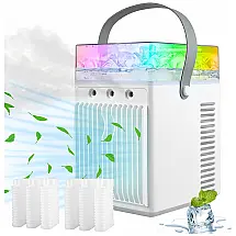 Climatizador Portátil 4 em 1 com 3 Velocidades e Recarregável por USB, HouGariee CL08, Branco