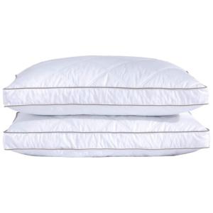Conjunto de Travesseiros de Penas de Ganso, Tamanho King com 2 Peças e Capa 100% Algodão Macia e Respirável, Puredown