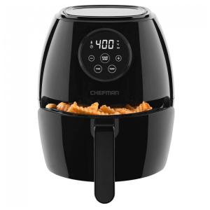 Fritadeira Elétrica 3L com Painel de Controle Digital, 1000W, 110V, CHEFMAN 3.7 Quart Air Fryer Oven, Preto