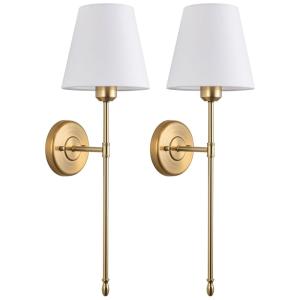 Conjunto de Luminária de Parede Sem Fio com Estilo Retrô, Carregamento via USB e 2 Peças, Tumgog, Dourado